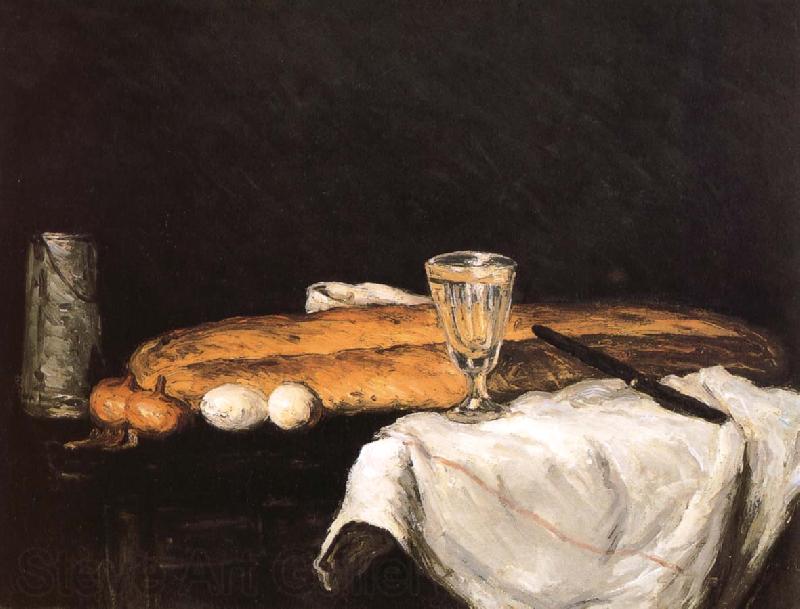 Paul Cezanne Still life egg bread France oil painting art